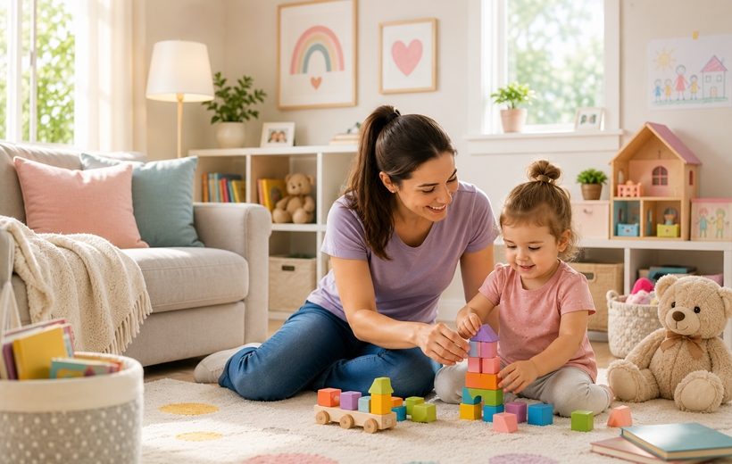 Caregiver providing home sitting support for pets
