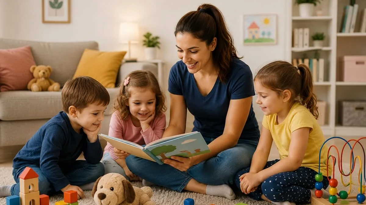 Experienced babysitter providing safe childcare and fun learning activities for young children.