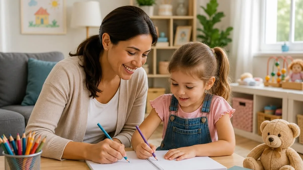Experienced tutor providing one-on-one academic support to an elementary student.