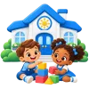 Professional daycare provider caring for young children in a safe learning environment.